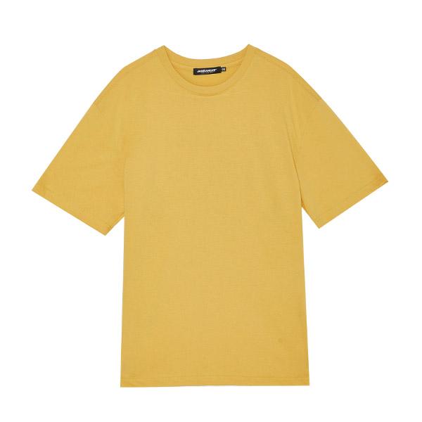 Unisex) Back 2-Color Big Graphic Coolmax Short Sleeve T-Shirt (Oversized)_Am2Wts491-Ye