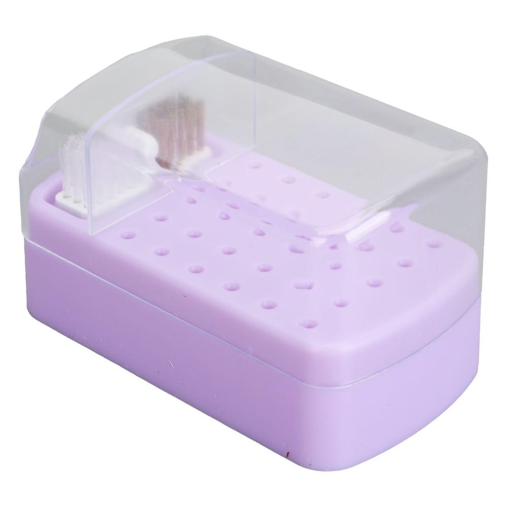 Cleaning Brush Nail Drill Bit Organizer Dustproof Nail Drill Bit Storage Box  Salon Use