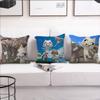 Cartoon Toro Inoue Cute cat cushion cover Pillow Case Pillowcase Soft Skin Friendly & Comfortable with a Hidden Zipper