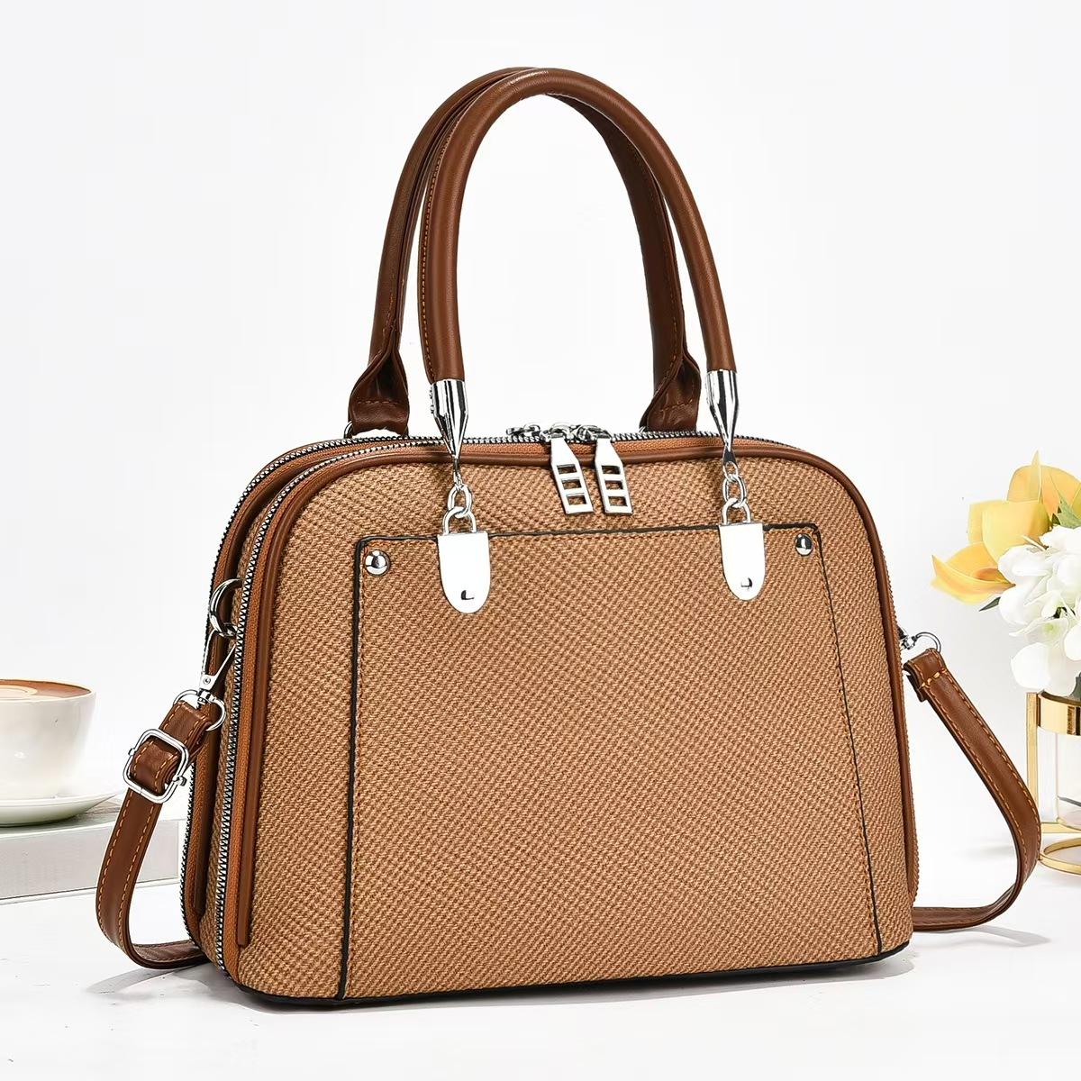 

Large capacity high-quality atmospheric sense of soft and durable fashion exquisite lightweight commuting outdoor beach crossbody shoulder bag кавовий