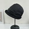 Wide Eaves Mountain Style Painter Hat Women Early Autumn Warm High Quality Cotton and Linen Pleated Bucket Hat Show a Small Tide