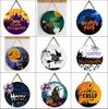 Round Wooden Halloween Hanging Sign Decorations for Home