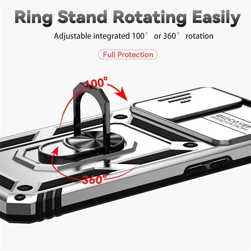 Armor Shockproof Coque For OPPO A16 A16S A54S A74 A94 4G Case Slide Lens Protect Funda for Reno 5 Lite Magnet Holder Ring Cover