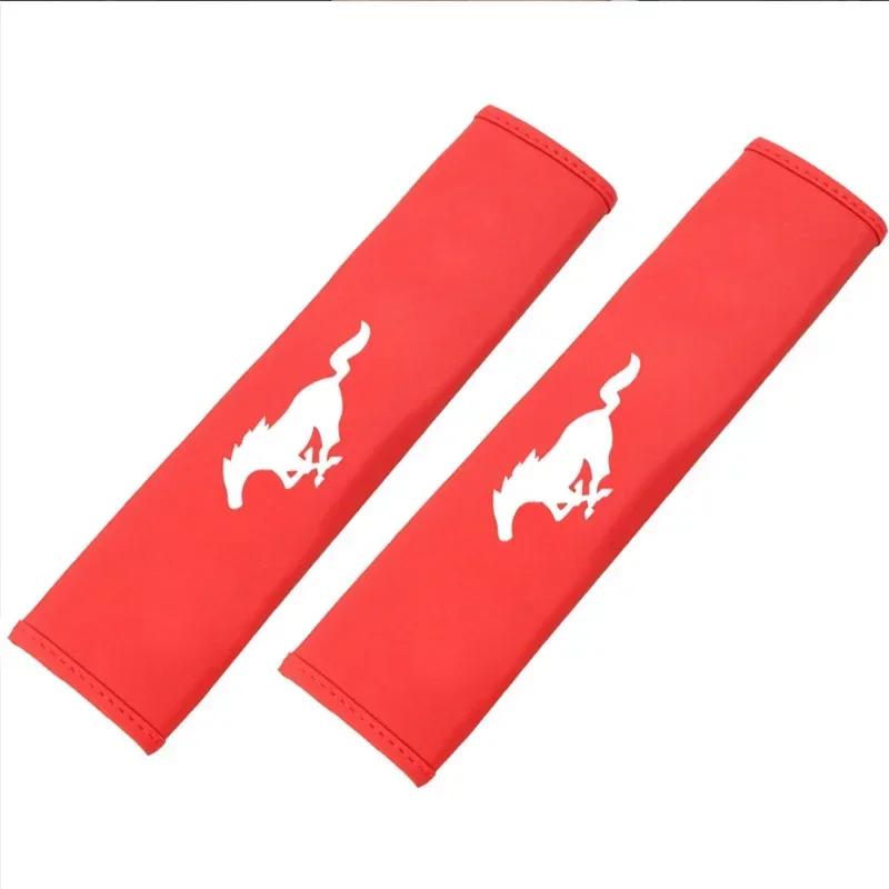 2Pcs Car Interior Accessories Auto Shoulder Pads Seat Belt Covers Case for Ford Mustang Shelby GT 350 500 Cobra 2005 2009 2015