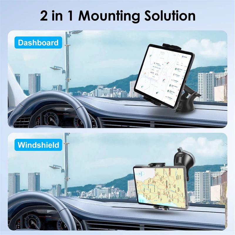 Large Sucker 360 Rotation 4.7-12.9" Car Tablet Holder Mount Stand Stents For Ipad Pro Mini 2 3 4 Air 2 Samsung S8 S9 Xiaomi Asus