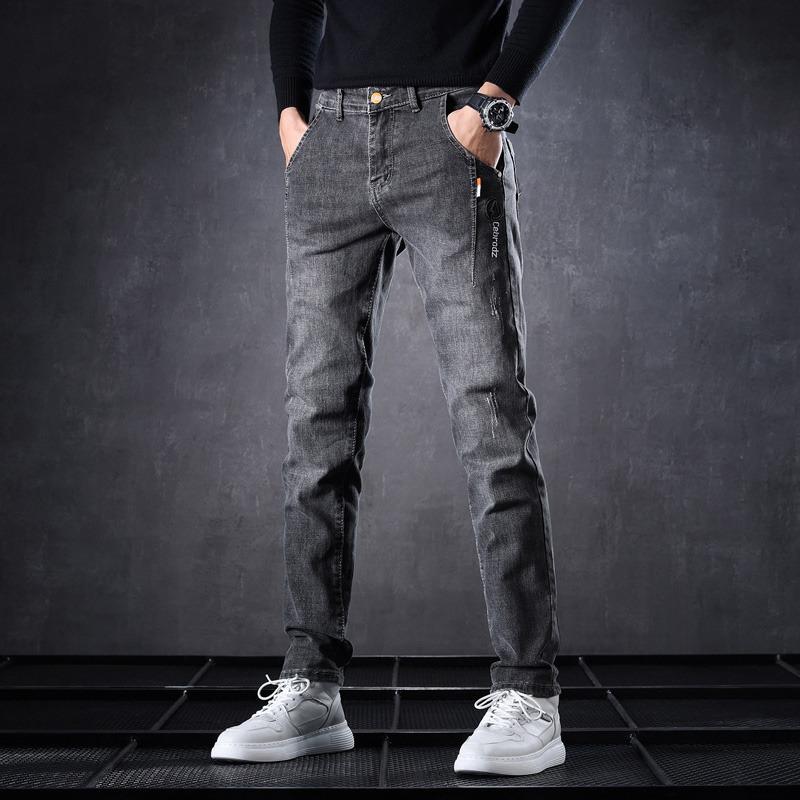 Pánské zimní 2023 sametové strečové džíny s rovnými nohavicemi
