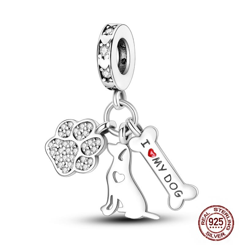 Charms Beads 925 Sterling Copper Pink Butterfly Luminous Firefly Chameleon Heart Charm Fit Original Bracelet DIY Holiday Zircon