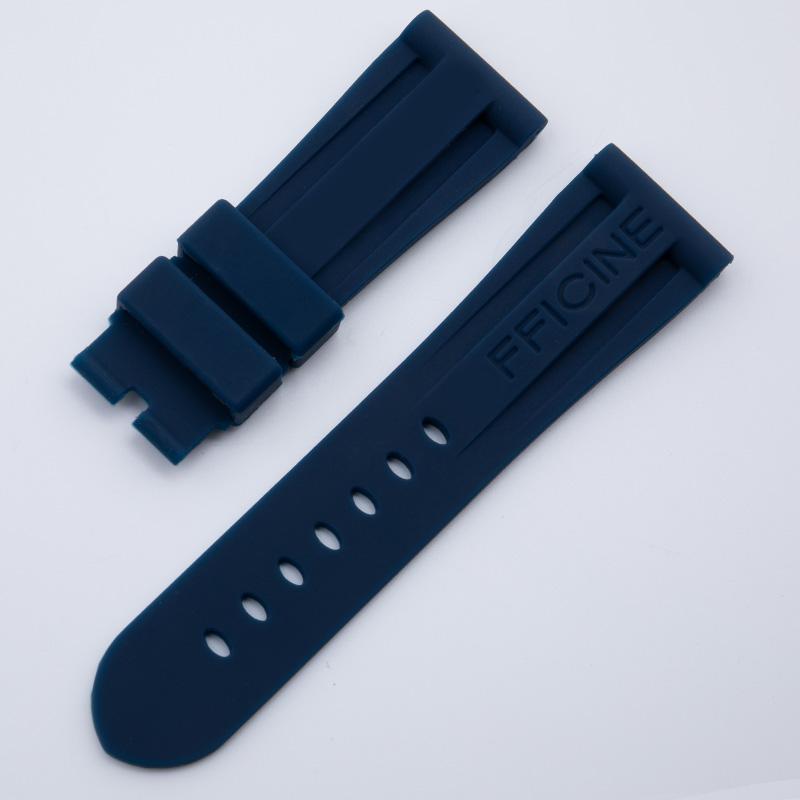 

Soft Black Blue Orange Nature Rubber Silicone 26mm Watch Band for Panerai Strap Black Blue Red Orange With Tang Pin Buckle 26-22mm&Without Buckle темно-синього кольору