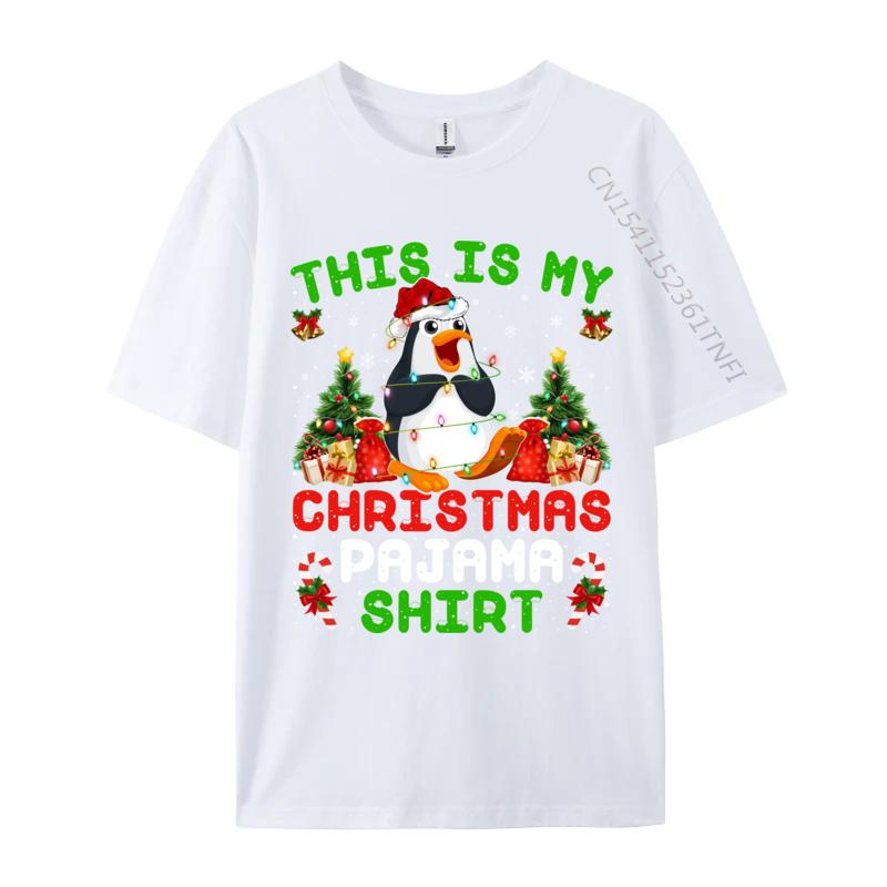 This Is My Christmas Pajama Shirt Emperor Penguin Christmas T-Shirts Adult Tops T Shirt Men Tee Shirt Male