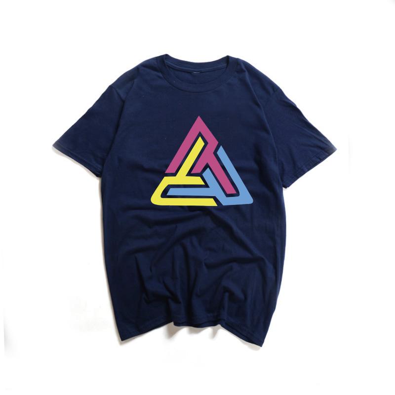 New Summer Man'S T Shirt Brand  BLACK PYRAMID Hip Hop T-Shirt Unisex Cotton Colorful Triangle Print Chris Brown Hip Hop Tees Tops