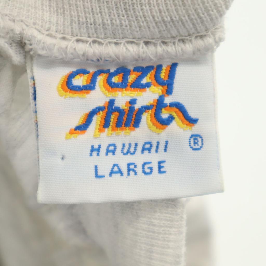Crazy Shirt 90s Made in USA Old Short sleeve T-shirt L gray Kliban Cat Men's Used