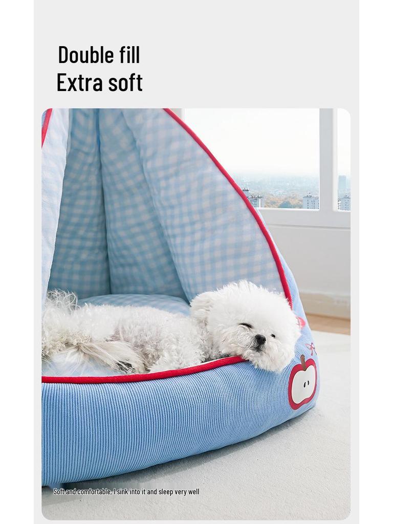 All-Season Semi-Closed Safe Pet Sofa Bed and Sleeping Pad