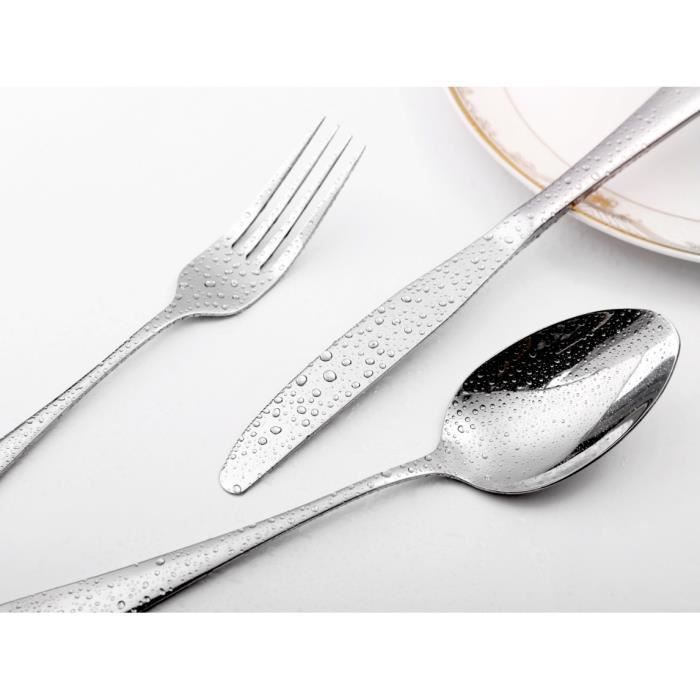 Cutlery Set - Stainless Steel - 24 Pieces - Stainless Steel - Dishwasher Safe - Silver