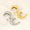 Übertriebene C-förmige Croissant Edelstahl Ohrstecker - Nische High-End Damen Ohrschmuck.