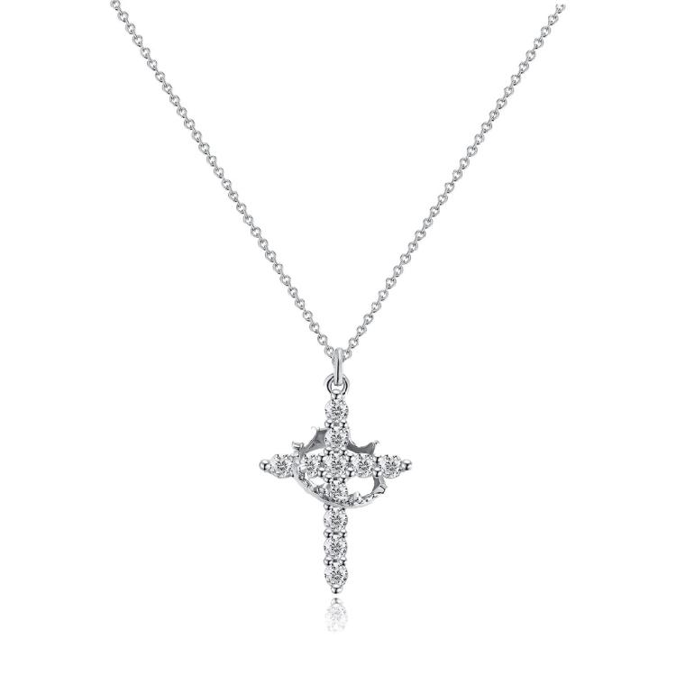 Fashionable Diamonds Stainless Steel Crosses Choker Necklace Pendant with Elegant Designs Jewelry Accessory for Girls