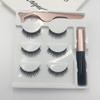 Magnetic 3D False Eyelashes: European & American Style, Thick, Curly, Natural Look, Available in Three or Five Pairs.