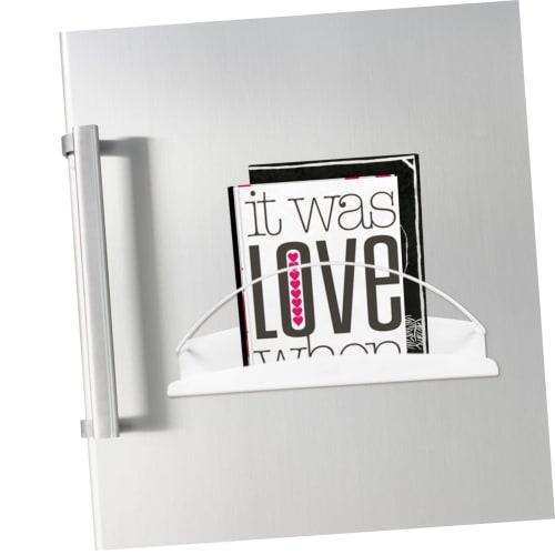 NUOLUX Newspaper Rack, Recipe Book Stand, Wall Shelf, Paper Towel Holder, Magnetic Refrigerator Kitchen Magnetic Shelf, Recipe Holder Storage Holder