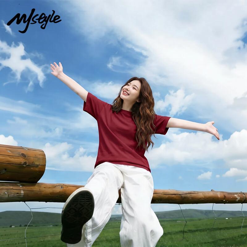 MJ STYLE Women s Pure Cotton Loose Short Sleeve T-Shirt 2XL