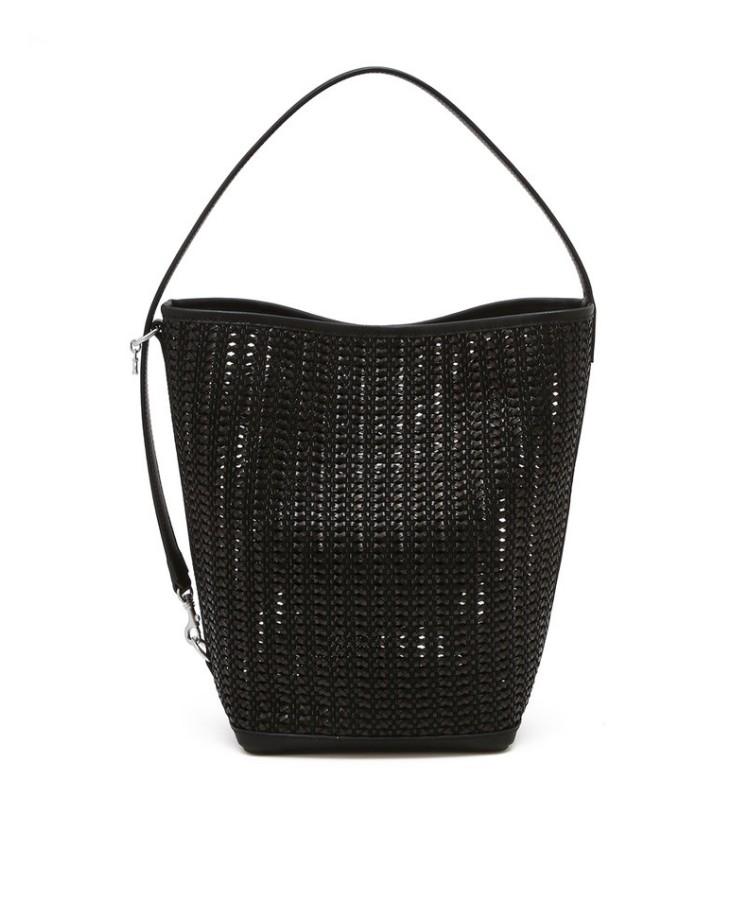 Athe Vanessabruno [Panier] Black Panier Mesh Shoulder Bag L Aaba6E841Bk