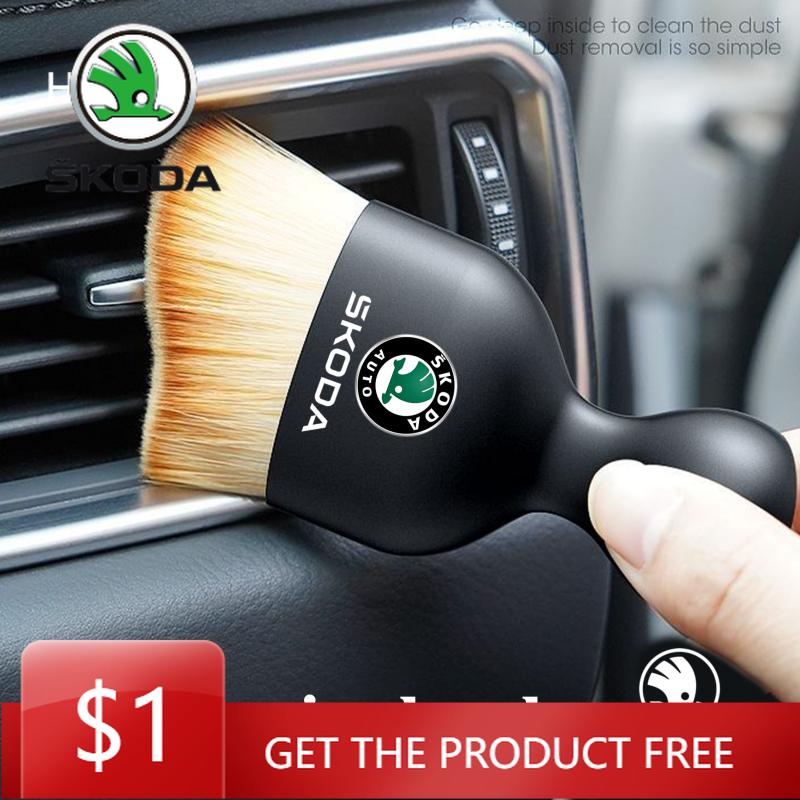 Car Sticker Lucullan Soft Car Detailing Brush Set Wet & Dry Use For Skoda VRS Octavia Kamiq Kodiaq Karoq Superb Fabia Rapid Car NL6