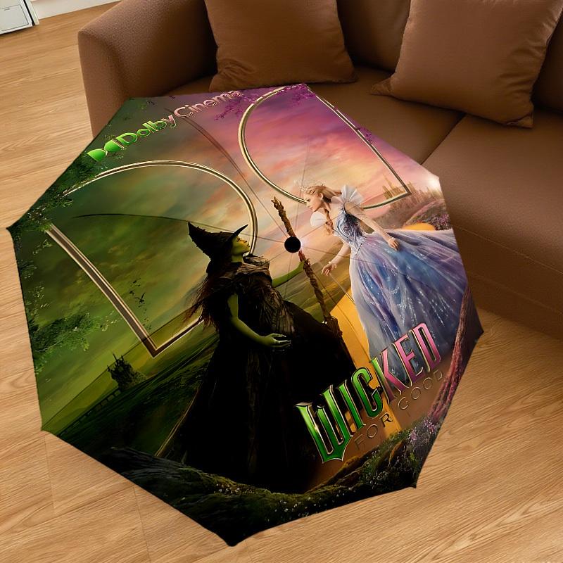 1PC Wicked For Good Automatic Open/Close Umbrella with Windproof, 8-Rib Sturdy Canopy, Durable Ribs, Fashionable Design,1295A