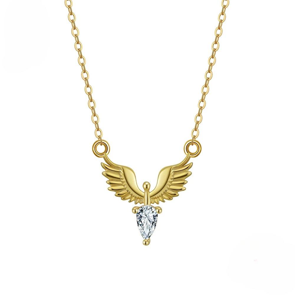 

Dainty Phoenix Pendant Necklace with 5A Zircon 925 Sterling Silver Fantasy Bird Shape Charm Wing Sweater Chain