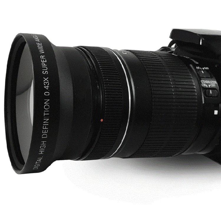 72mm 2.2X Teleconverter Lens/0.43X Wide Angle Lens Kit for Close-up Shooting