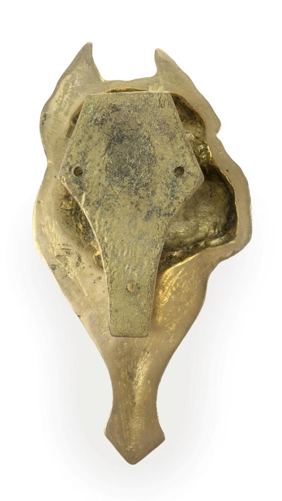American Staffordshire Terrier, Amstaff – Door knocker in the shape of a dog's head, brass knocker | Art-Dog