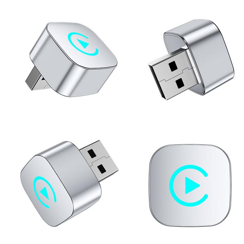Wireless Carplay Adapter With Alarm Light For Iphone Android Auto 2In1 Wired To Wireless Ai Box Usb Connection For Truck Vehicle