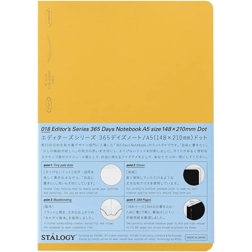 

Nitoms Stalogy Блокнот 365 Дней Блокнот A5 Точечная сетка Желтый S4150 Желтая Точечная Квадратная 365 Дней Запись