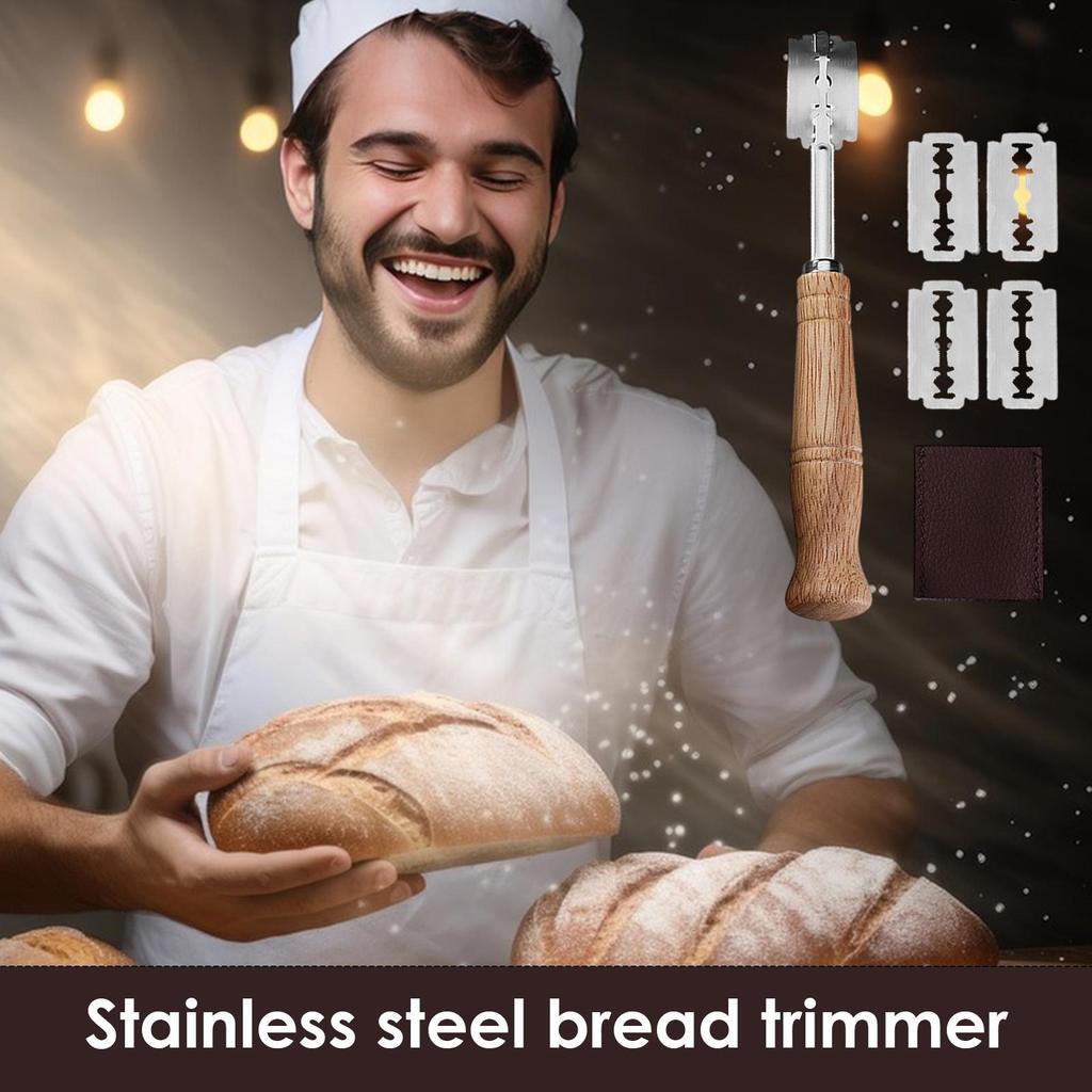 Wooden Handle Bread Scoring Lame stainless steel Bread Slashing Tool dough dividing knife The Ideal Gift for A Baker