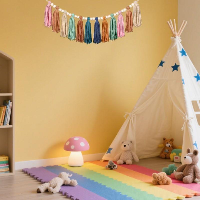 Bohemian Tassel String Rainbow Tassel Pendant Hanging Decoration Children's Room Decoration 84cm