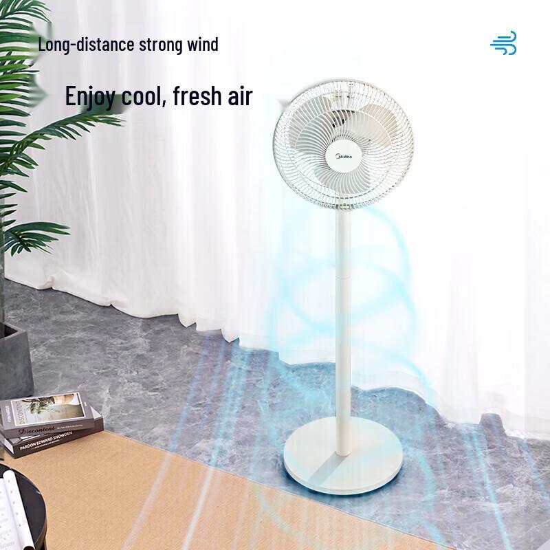 Midea 5-Blade Energy-Saving Pedestal Fan CN plug (adapter included)