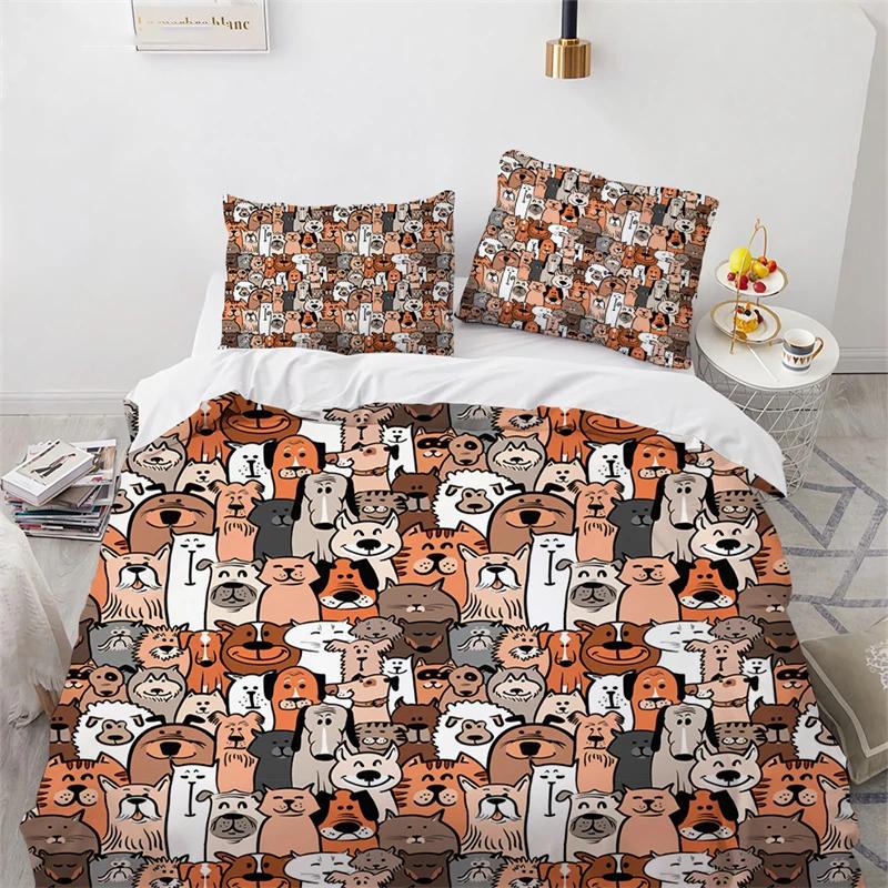 Copripiumino Mostro Cartone Animato Misura King Queen Set Letto Animali Adorabili Divertenti per Bambini Ragazzi Ragazze Anime Poliestere Copripiumino
