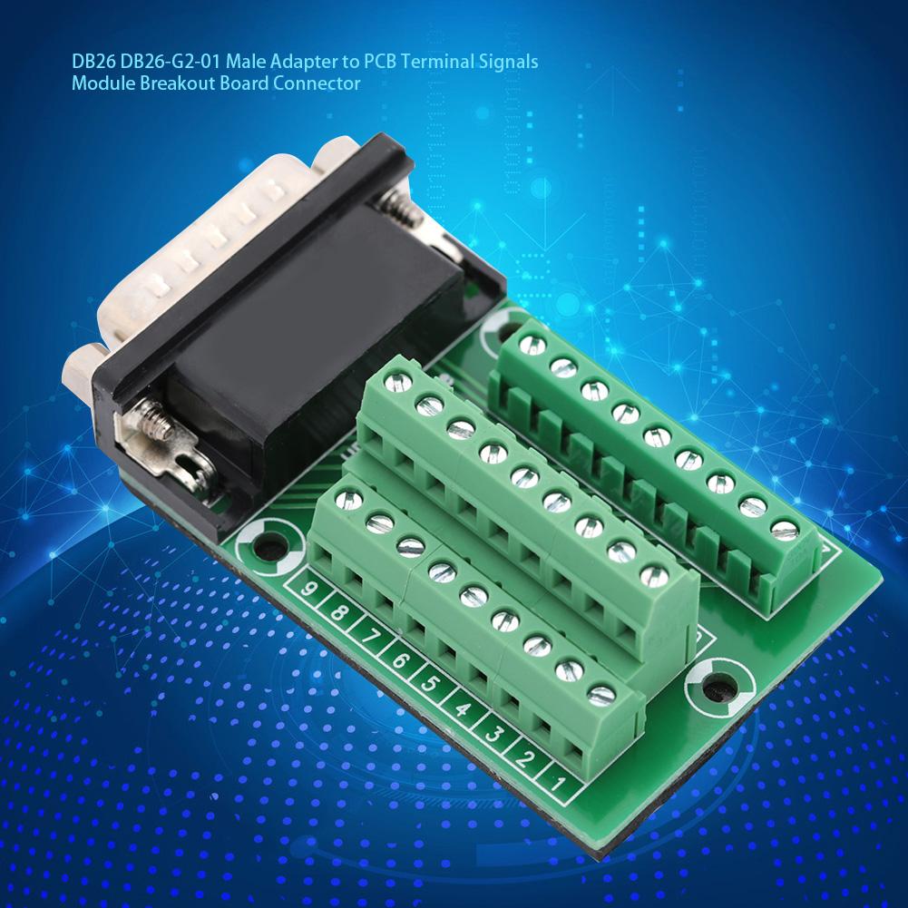 DB26 DB26 G2 01 Male Adapter To PCB Terminal Signals Module Breakout Board Connector