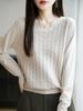 Autumn and Winter New Pullover Sweater V-neck Knitted Sweater Jacquard Women's Spring Base Layer