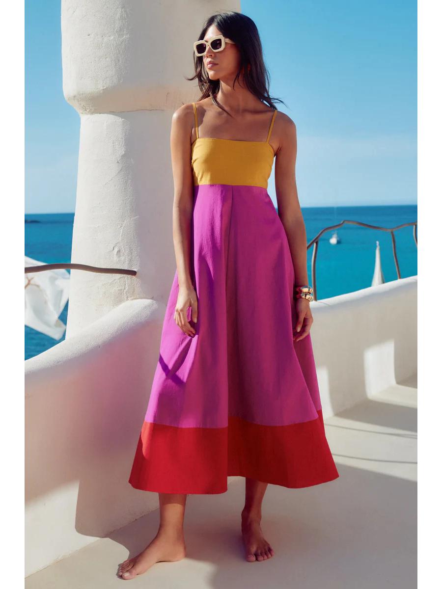 

В наличии: 25 Стильных Летних Европейских и Американских Отпускных Длинных Платьев - Стиль на Бретелях Extra Large