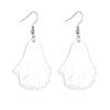 European and American Halloween Transparent Acrylic Skull Ghost Earrings Personalized Coffin Earrings Horror Skeleton Earrings