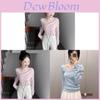 Oversized Vneck Tshirt For Women With Embroidered Details In Blue For Fall And Winter Fashion