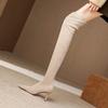 New Over-the-knee Women's Boots European and American High-heeled Pointed-toed Thin-heeled Autumn and Winter Over-the-knee Boots Women's Side Zipp