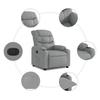 Relaxation Armchair Light Grey Fabric