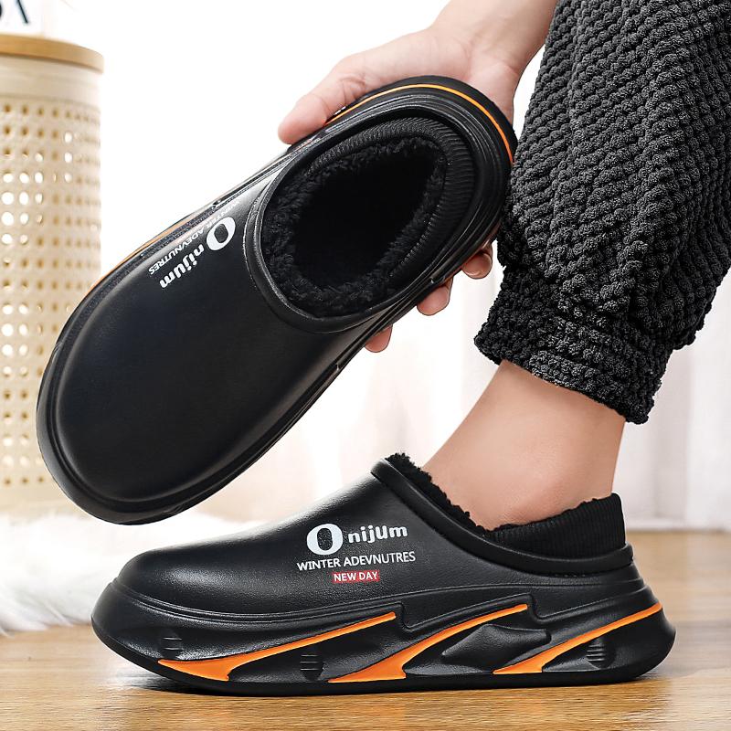Zimní pánské teplé pantofle Bavlněné pantofle Zateplené paty Venkovní Vnitřní Teplé boty Pánské Domácí Ložnicové Plyšové Teplé pantofle 38-45