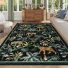 Tropical Jungle Plants Carpet Tiger Print Carpet Soft Thin Carpet Indoor Floor for Bedroom Living Room Office Kitchen Carpets