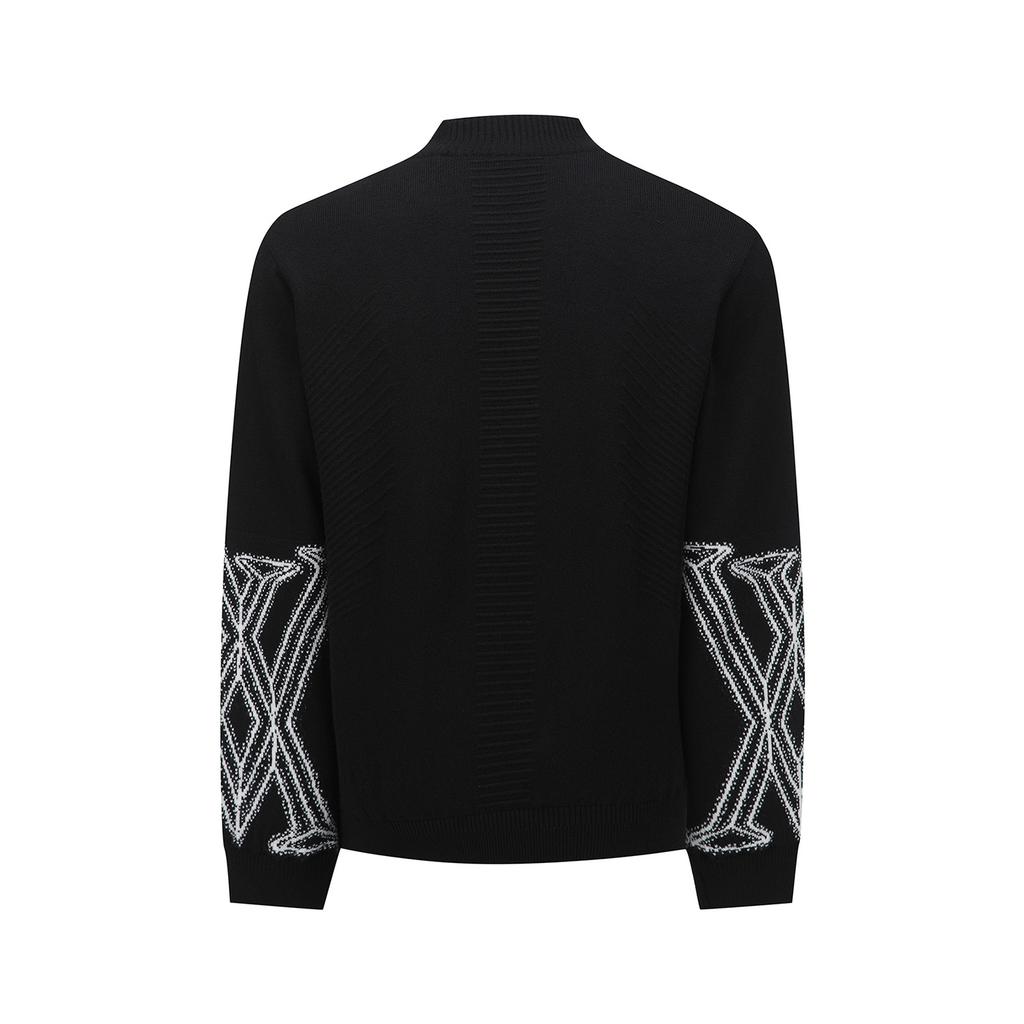 ANEW GOLF Men Wi Fuzzy Logo Point Sweater_Bk