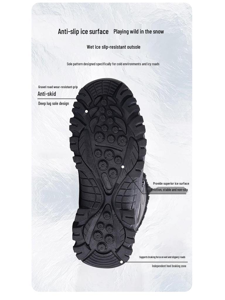 Men's Winter Waterproof High-Top Fleece-Lined Hiking Boots – Non-Slip Snow Boots for Outdoors