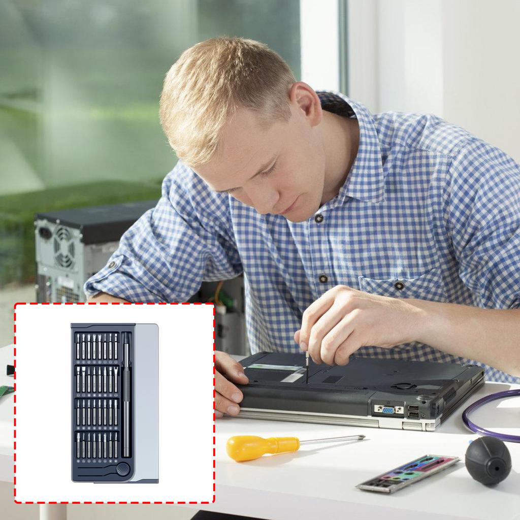 Portable Multifunction Tool Kit for Laptop Phone Repair Dust Cleaning and Camera Servicing Using Precise Screwdrivers