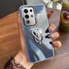 Luxury Bling Rhinestone Heart Ring Bracket Clear Phone Case for Itel S25 Ultra Stand Cover
