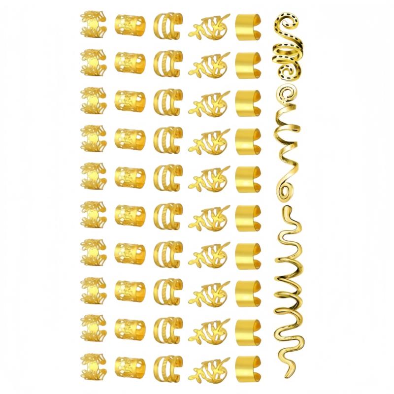 Wig Accessories Braid Hair Decor Golden Silver Dreadlocks Hair Extensions Rings Styling Tool