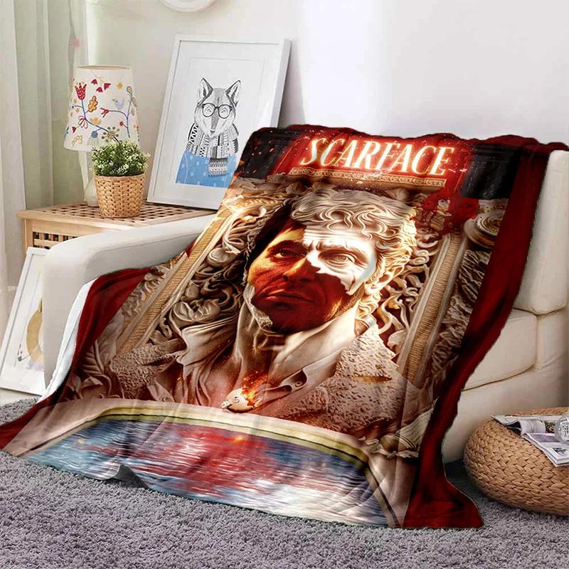 Scarface Tony 3D Printing Movie Soft Flannel Blanket for Beds Bedroom Sofa Picnic,Throw Blanket for Cover Outdoors Leisure Gift