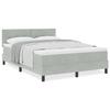 Lit à ressort vidaXL avec matelas gris clair 160x200 cm en velours 3339182